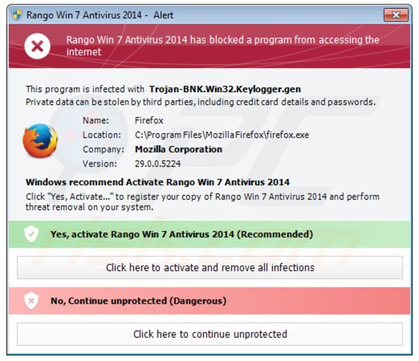 rango win7 antivirus 2014 blocking execution of installed programs