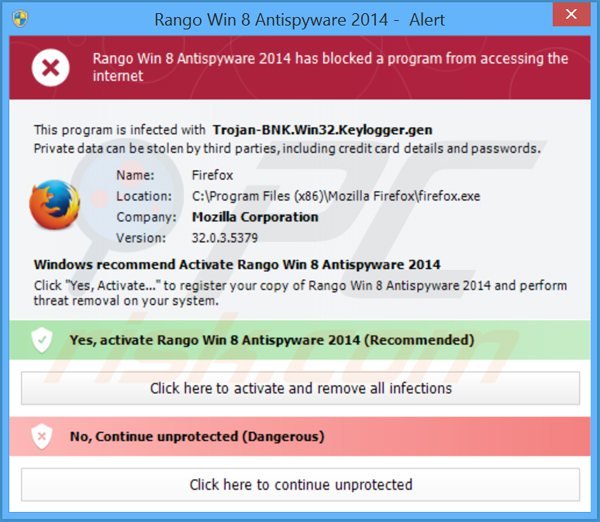 rango win8 antispyware 2014 blocking execution of installed programs