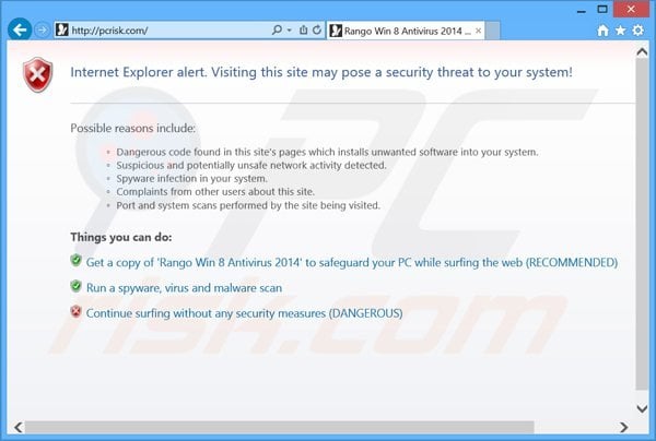 rango win8 antivirus 2014 blocking Internet browsers