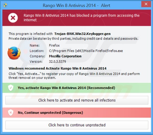 rango win8 antivirus 2014 blocking execution of installed programs
