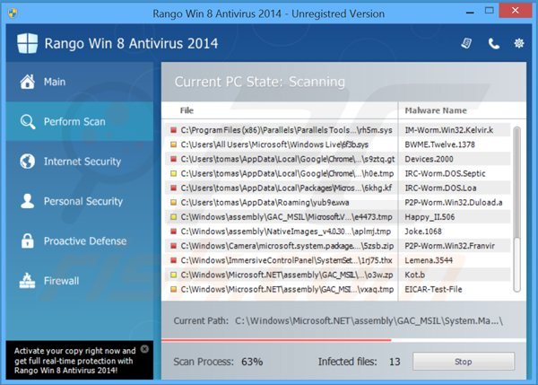 rango win8 antivirus 2014 performing a fake computer security scan