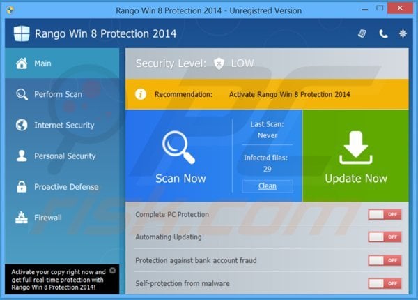 rango win8 protection 2014 main window