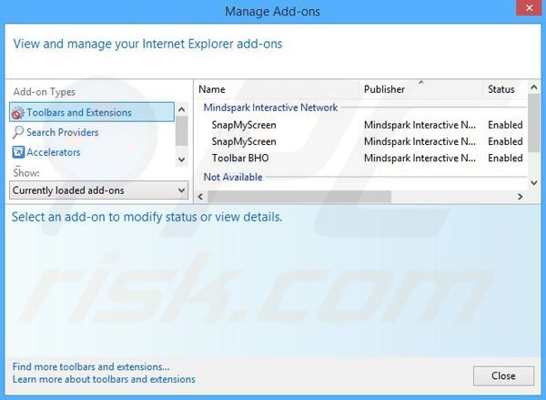 Removing SnapMyScreen related Internet Explorer extensions