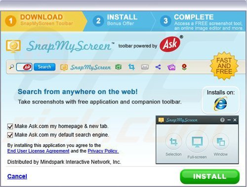 SnapMyScreen toolbar installer