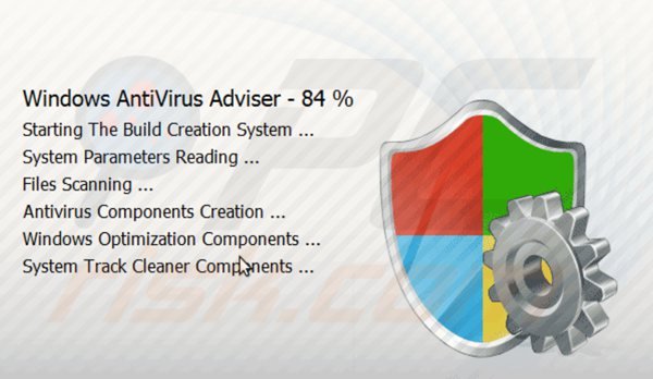 windows antivirus adviser loading on victims computer