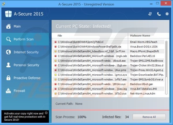  a-secure 2015 performing a fake computer security scan