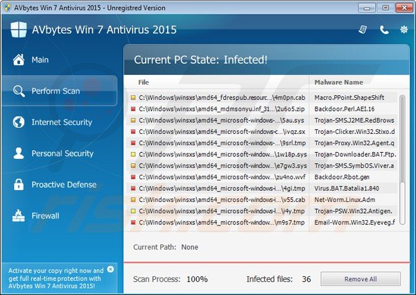 avbytes win7 antivirus 2015 performing a fake computer security scan
