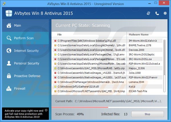avbytes win8 antivirus 2015 performing a fake computer security scan