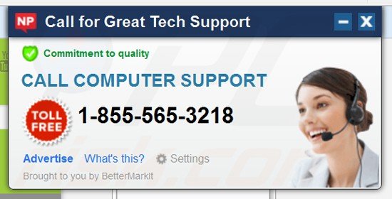 bettermarkit adware generating tech support ads