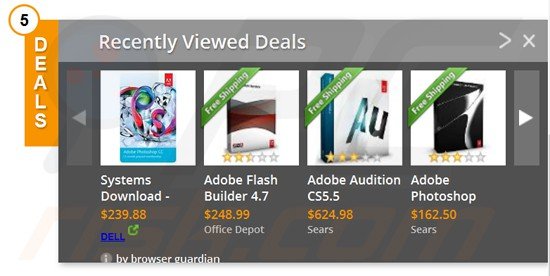 browser guardian adware generating deals ads