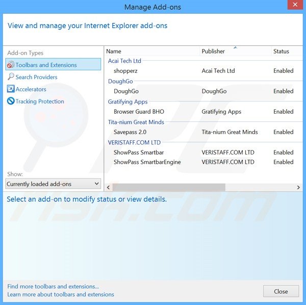 Removing Browser Nail from Internet Explorer step 2