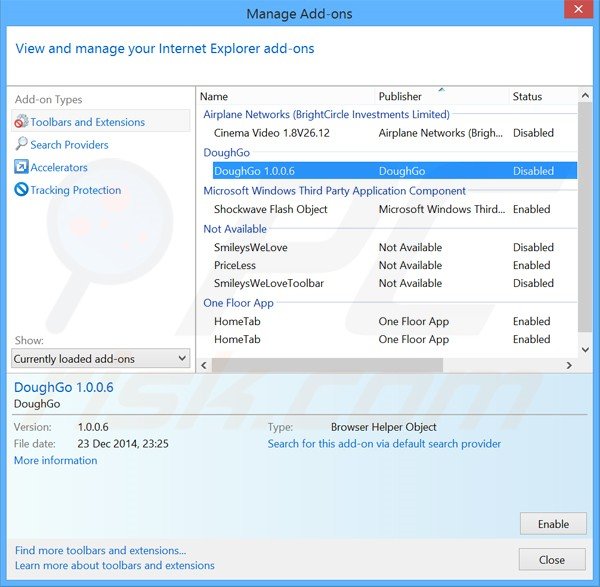 Removing Byte Label ads from Internet Explorer step 2