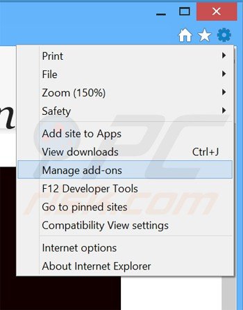 Removing cinema now ads from Internet Explorer step 1
