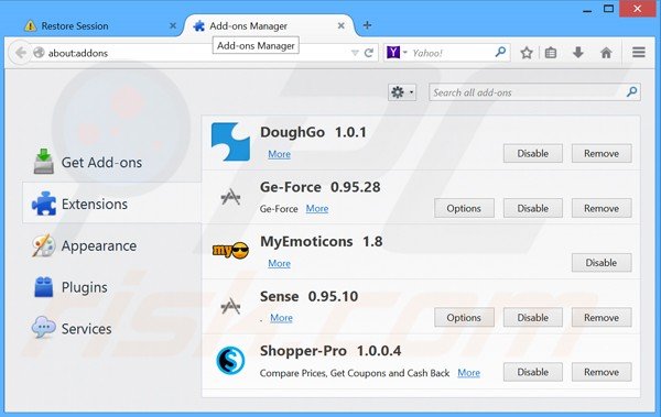 Removing DigiHelp from Mozilla Firefox step 2