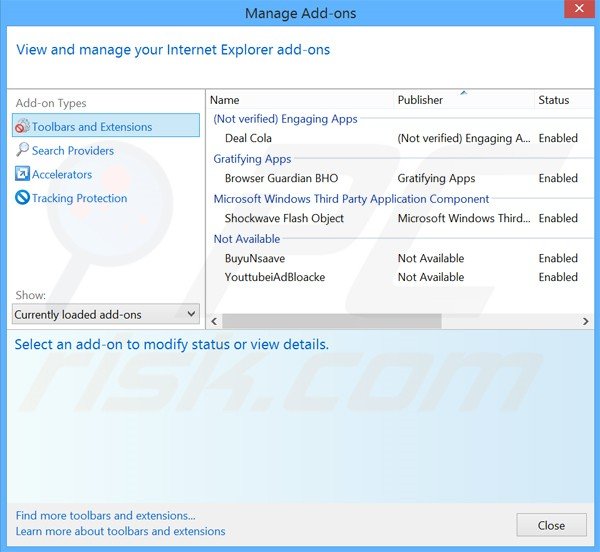 Removing EzDownloader ads from Internet Explorer step 2