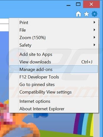 Removing games desktop related extensions from Internet Explorer step 1