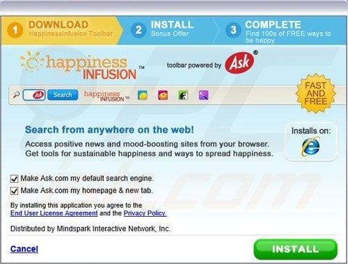 HappinessInfusion toolbar installer
