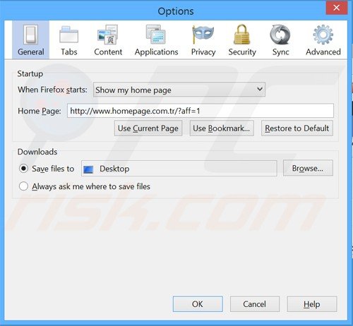 Removing Homepage.com.tr from Mozilla Firefox homepage