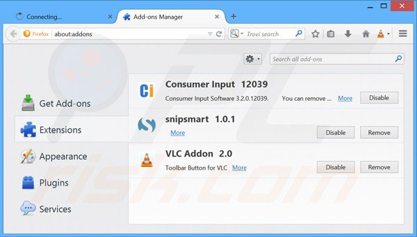 Removing noproblem ads from Mozilla Firefox step 2