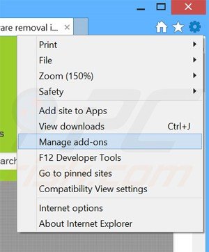 Removing Optical Surf ads from Internet Explorer step 1