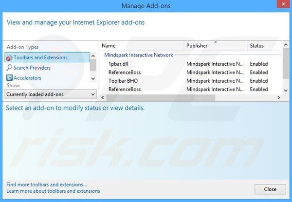 Removing ReferenceBoss related Internet Explorer extensions