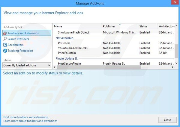 Removing SaveZ ads from Internet Explorer step 2