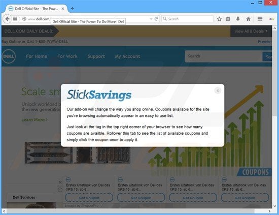 savingsslider adware generating online ads