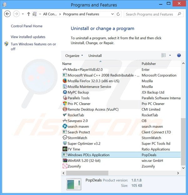 shopop adware uninstall via Control Panel