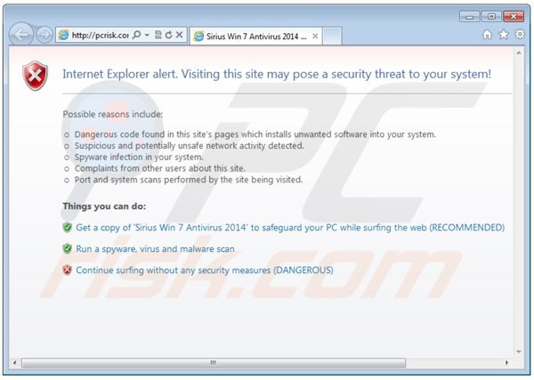 sirius win 7 antivirus 2014 blocking Internet access