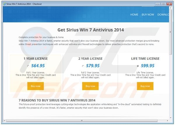 sirius win 7 antivirus 2014 rogue payment website