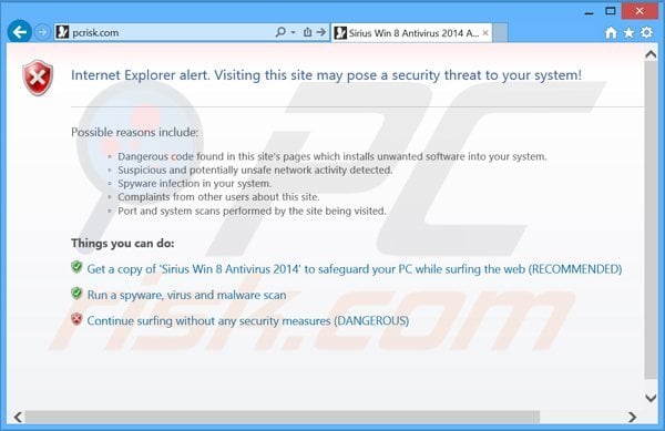 sirius win 8 antivirus 2014 blocking Internet access