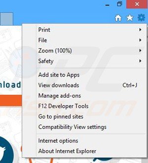 Removing SlickSignet ads from Internet Explorer step 1