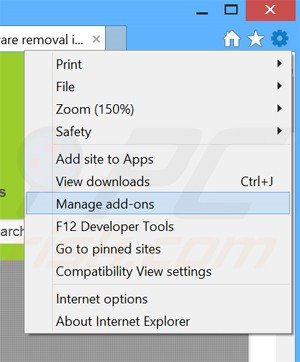 Removing Solution Real ads from Internet Explorer step 1