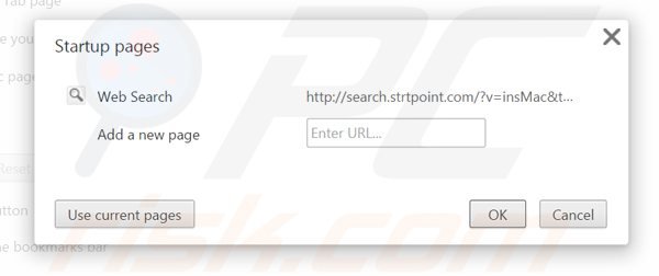 Removing search.strtpoint.com from Google Chrome homepage