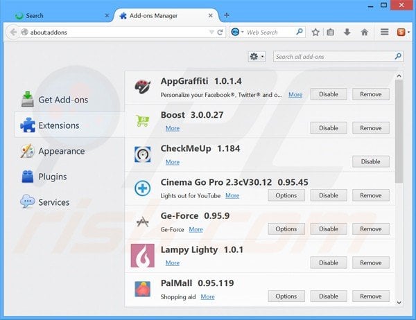 Removing SaveZ ads from Mozilla Firefox step 2