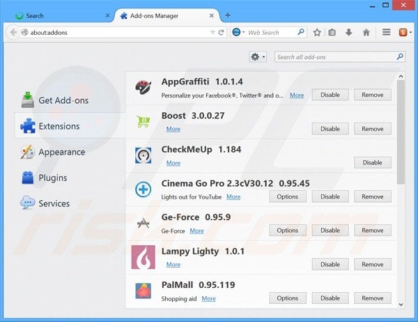 Removing SlickSignet ads from Mozilla Firefox step 2