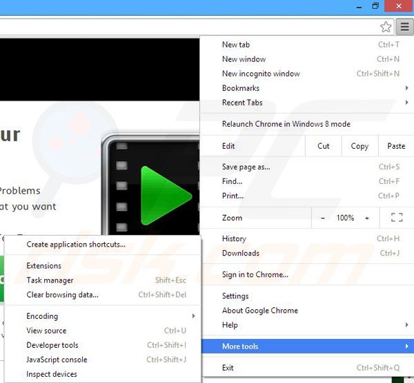 Removing Video Converter ads from Google Chrome step 1