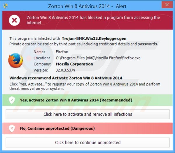 zorton win8 antivirus 2014 blocking execution of installed programs