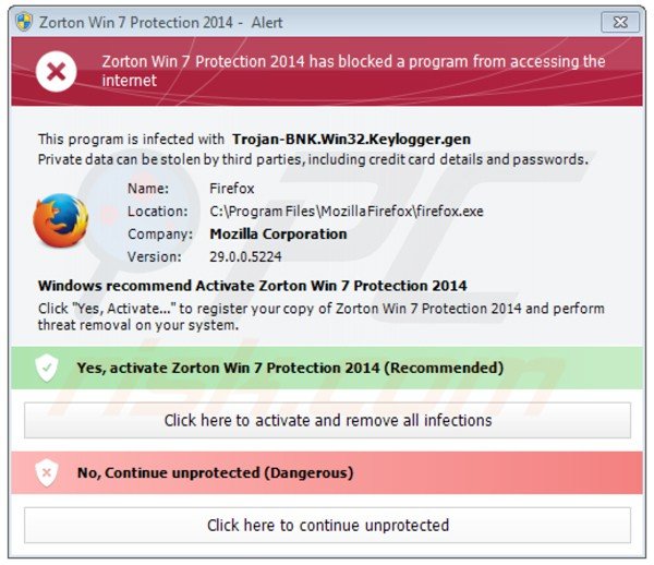 zorton win7 protection 2014 blocking execution of installed programs