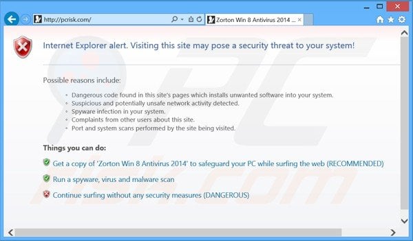 zorton win8 antivirus 2014 blocking Internet access