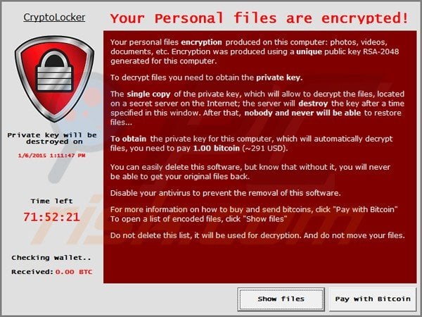 PClock ransomware - cryptolocker copycat