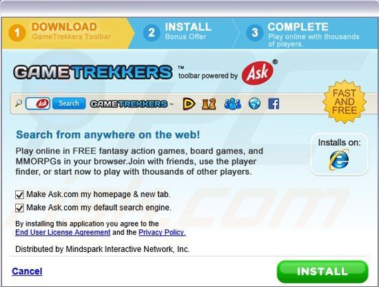 GameTrekkers toolbar installer