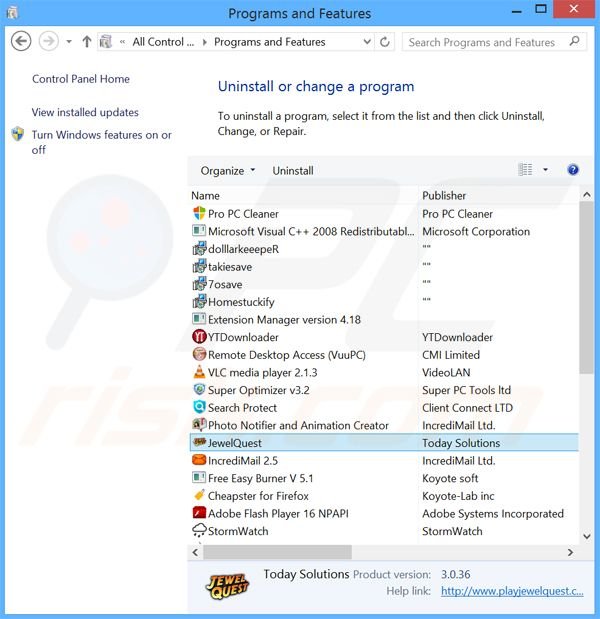 Jewel Quest uninstall from Control Panel