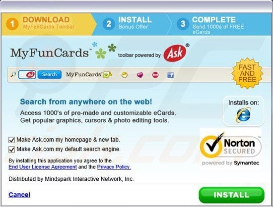 MyFunCards toolbar installer