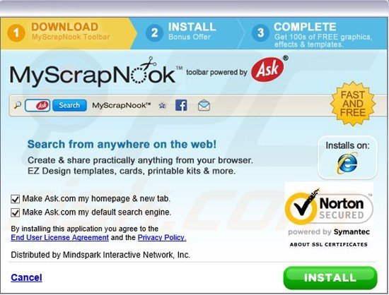 MyScrapNook toolbar installer