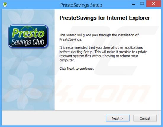 Presto Savings installer