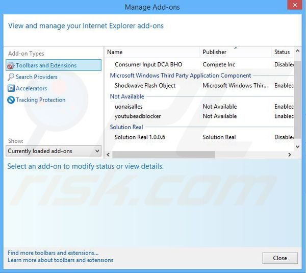 Removing terra.im related Internet Explorer extensions
