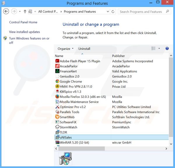 websearch.thesearchpage.info browser hijacker uninstall via Control Panel