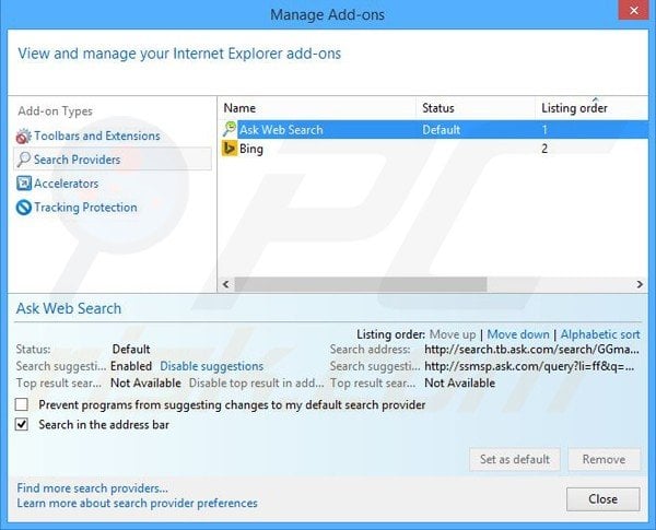 Removing TotalComicBooks from Internet Explorer default search engine