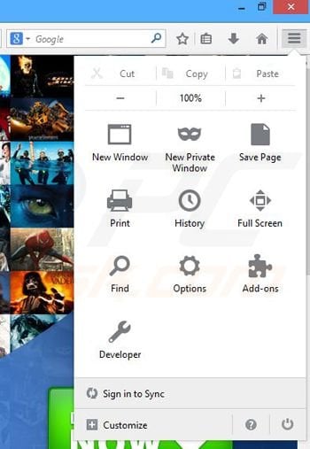 Removing VideosFox ads from Mozilla Firefox step 1